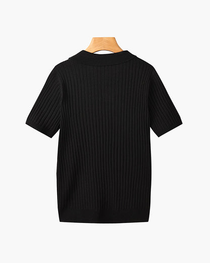 Luca | Textured Ribbed Short Sleeve Polo