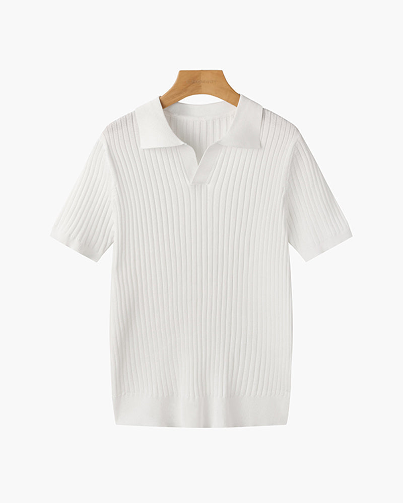Luca | Textured Ribbed Short Sleeve Polo