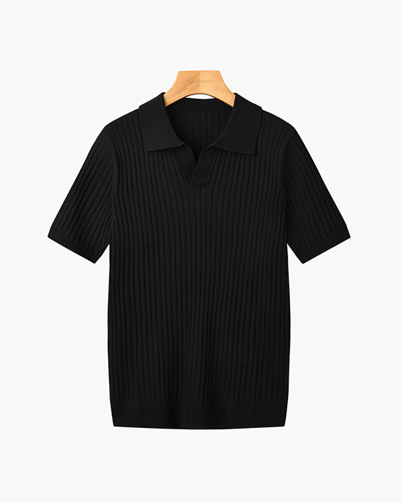 Luca | Textured Ribbed Short Sleeve Polo