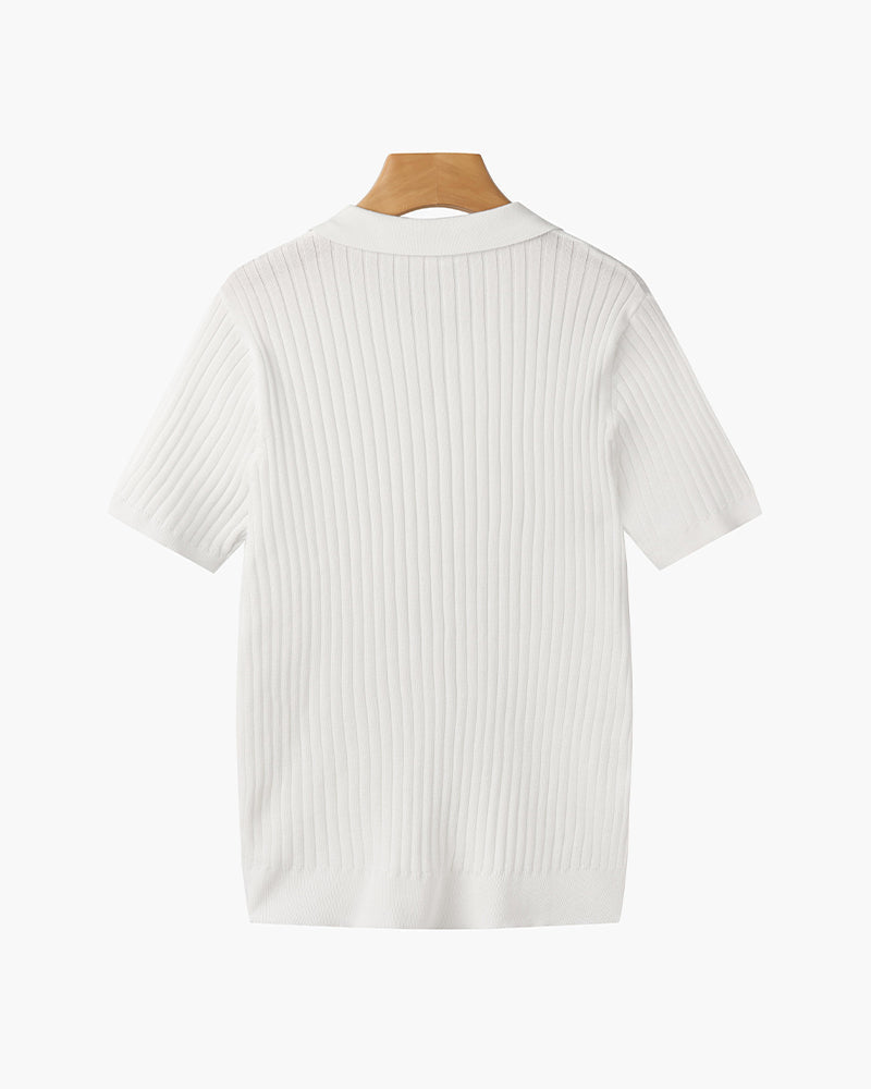 Luca | Textured Ribbed Short Sleeve Polo