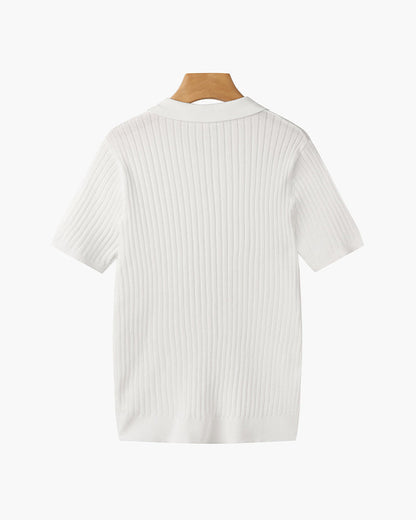 Luca | Textured Ribbed Short Sleeve Polo
