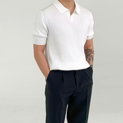 Luca | Textured Ribbed Short Sleeve Polo