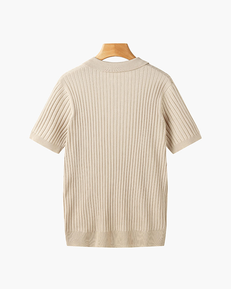 Luca | Textured Ribbed Short Sleeve Polo