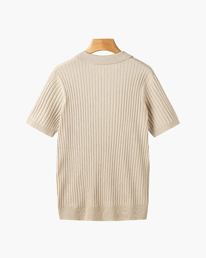 Luca | Textured Ribbed Short Sleeve Polo