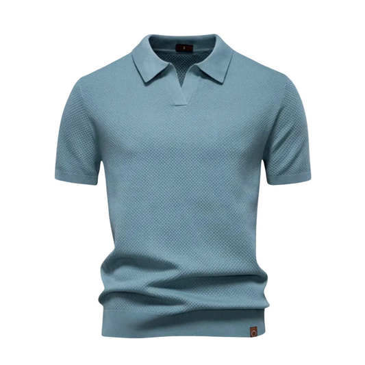 Luca | Textured Weave Short Sleeve Polo