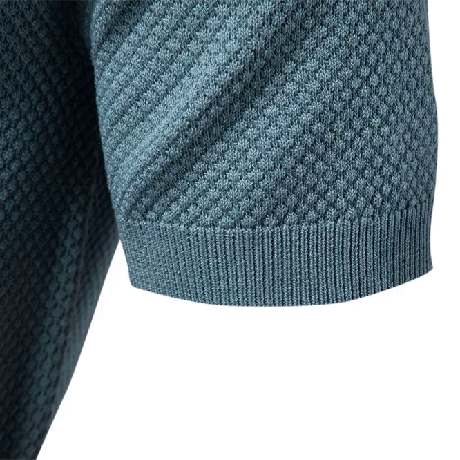 Luca | Textured Weave Short Sleeve Polo