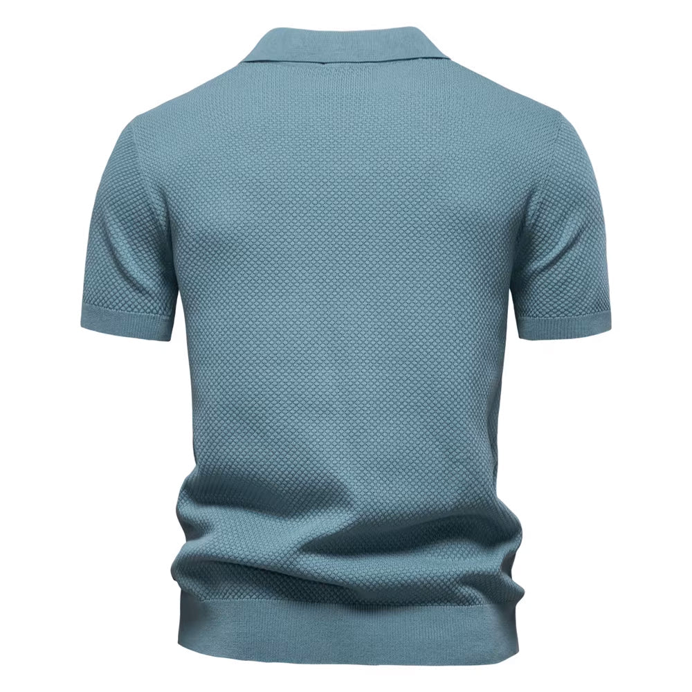 Luca | Textured Weave Short Sleeve Polo