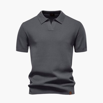 Luca | Textured Weave Short Sleeve Polo