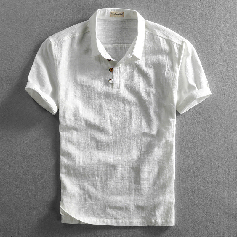Luca | Tailored Short Sleeve Polo with Button Placket