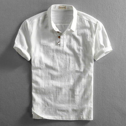 Luca | Tailored Short Sleeve Polo with Button Placket