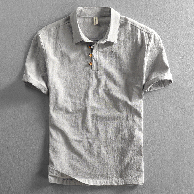 Luca | Tailored Short Sleeve Polo with Button Placket