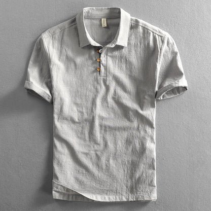 Luca | Tailored Short Sleeve Polo with Button Placket