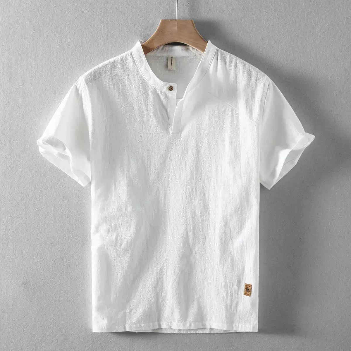 Luca | Tailored Mandarin Collar Short Sleeve Shirt