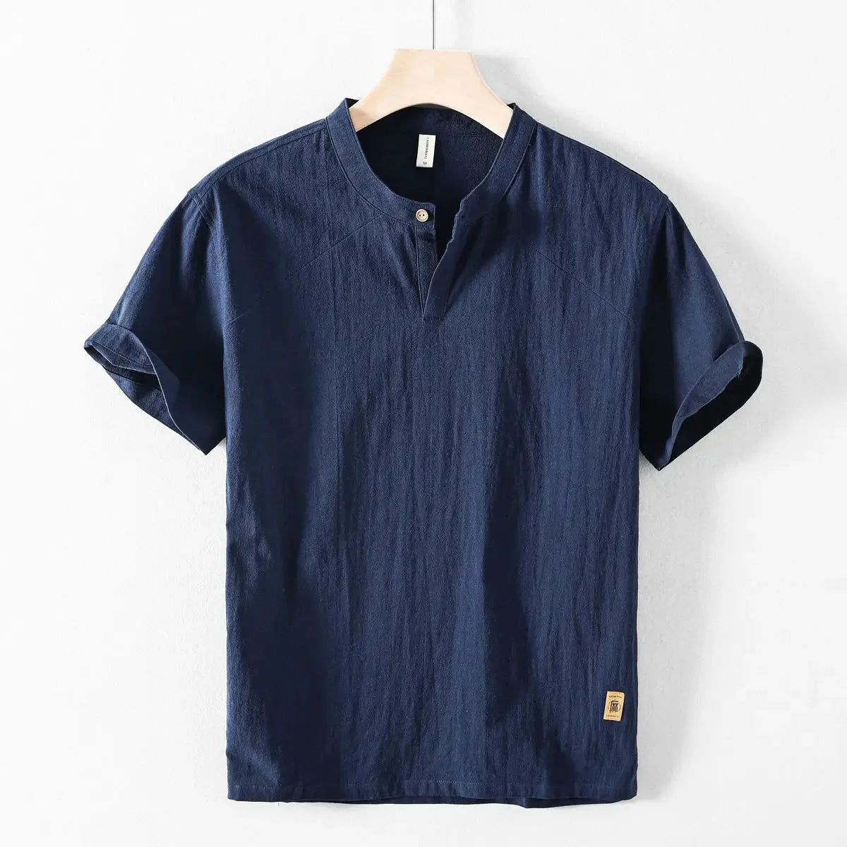 Luca | Tailored Mandarin Collar Short Sleeve Shirt