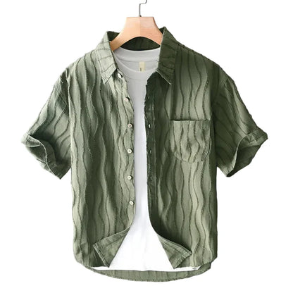 Jasper | Wave-Stitch Short Sleeve Shirt