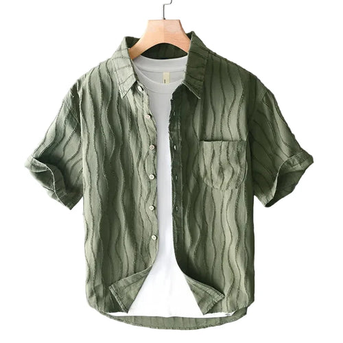 Jasper | Wave-Stitch Short Sleeve Shirt