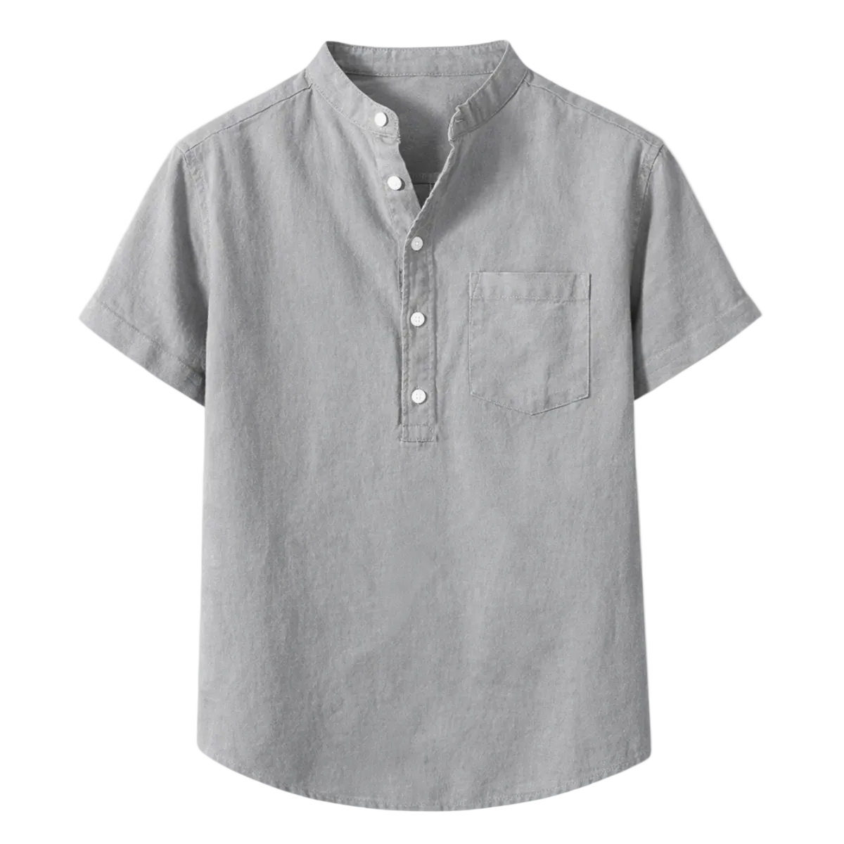 Luca | Tailored Short Sleeve Mandarin Collar Shirt
