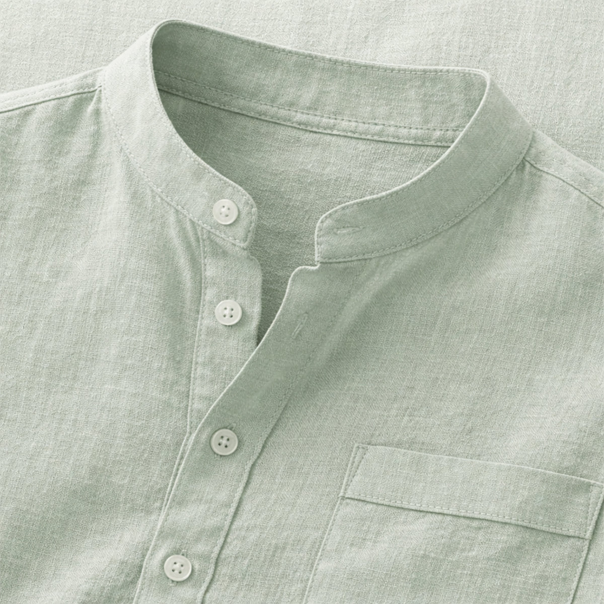 Luca | Tailored Short Sleeve Mandarin Collar Shirt