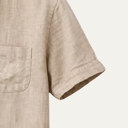 Luca | Tailored Short Sleeve Mandarin Collar Shirt
