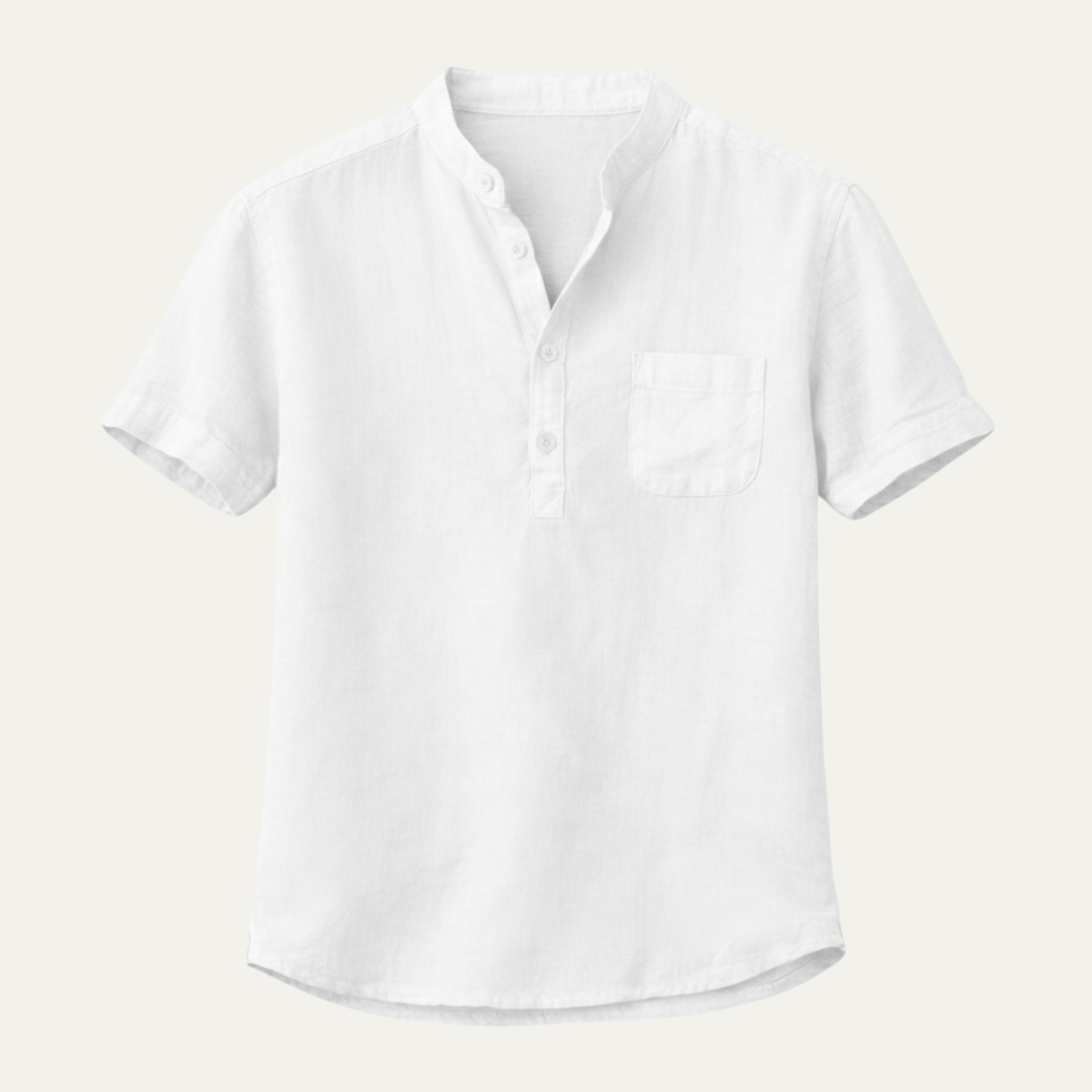 Luca | Tailored Short Sleeve Mandarin Collar Shirt