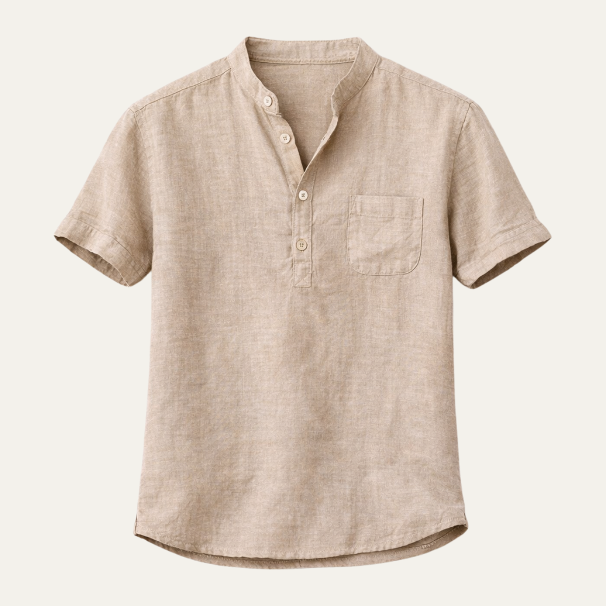 Luca | Tailored Short Sleeve Mandarin Collar Shirt