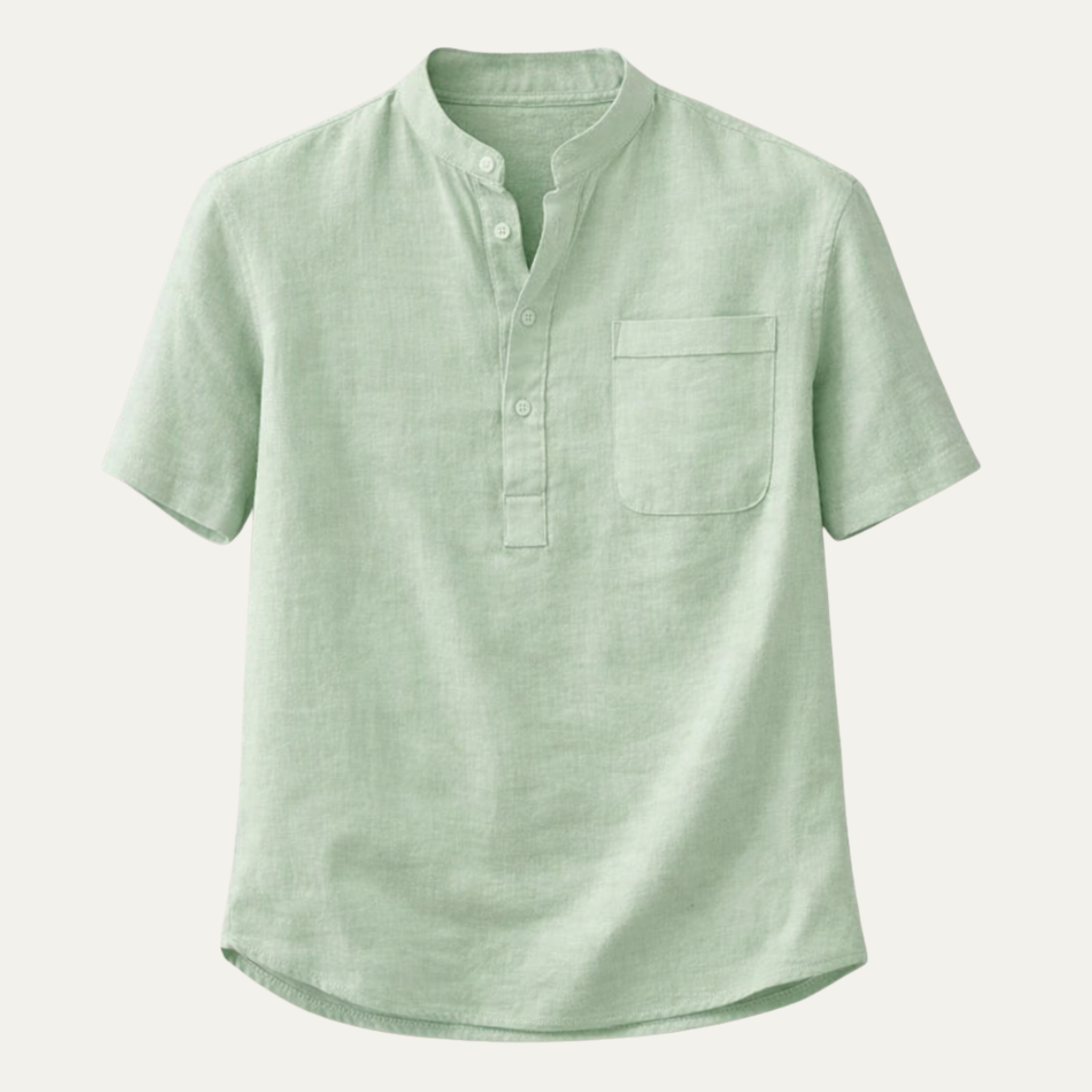 Luca | Tailored Short Sleeve Mandarin Collar Shirt