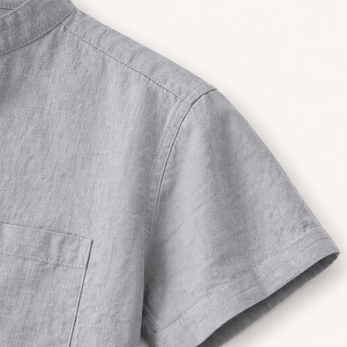 Luca | Tailored Short Sleeve Mandarin Collar Shirt