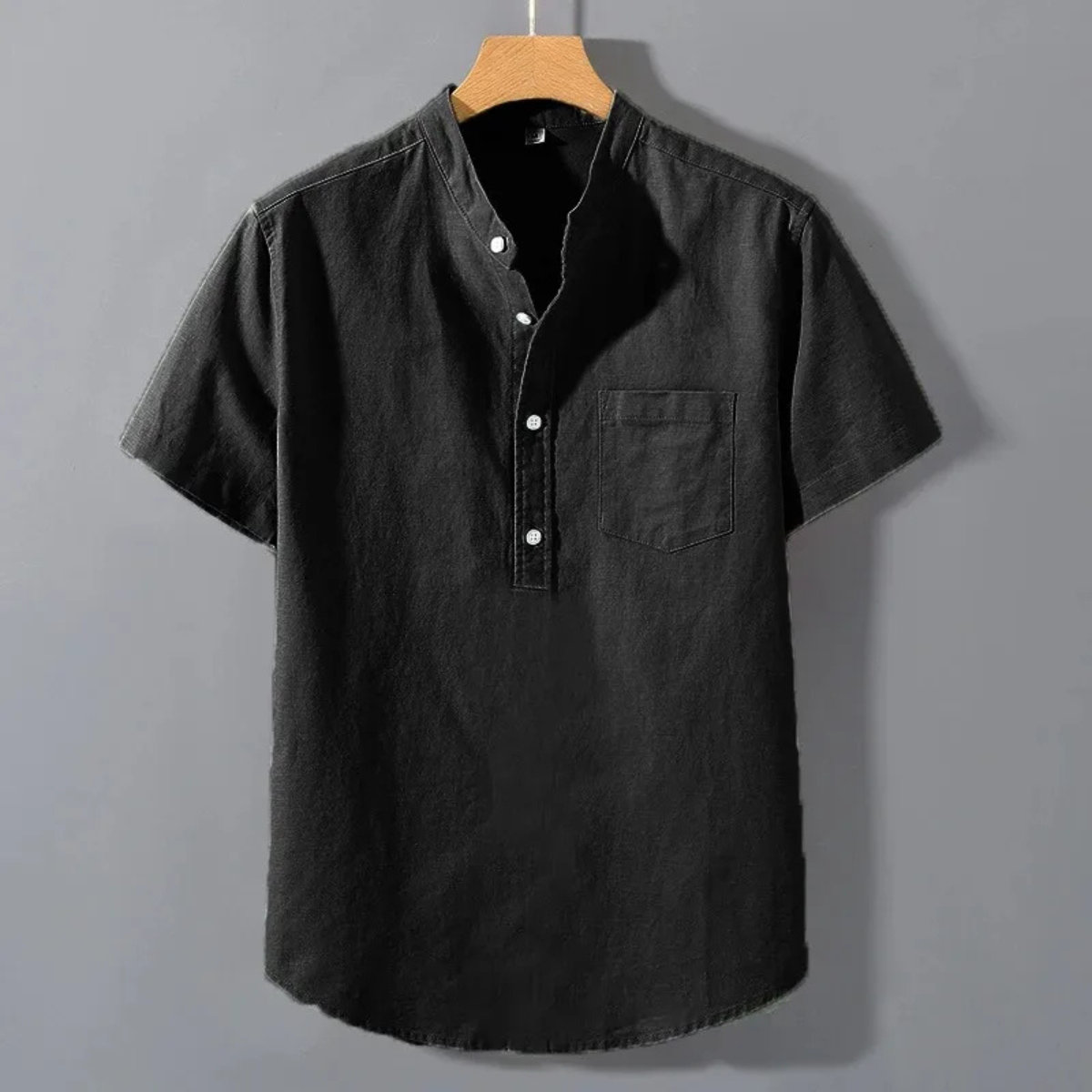 Luca | Premium Stand Collar Henley Shirt