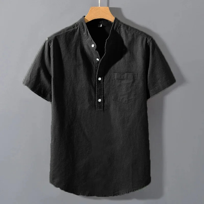 Luca | Premium Stand Collar Henley Shirt