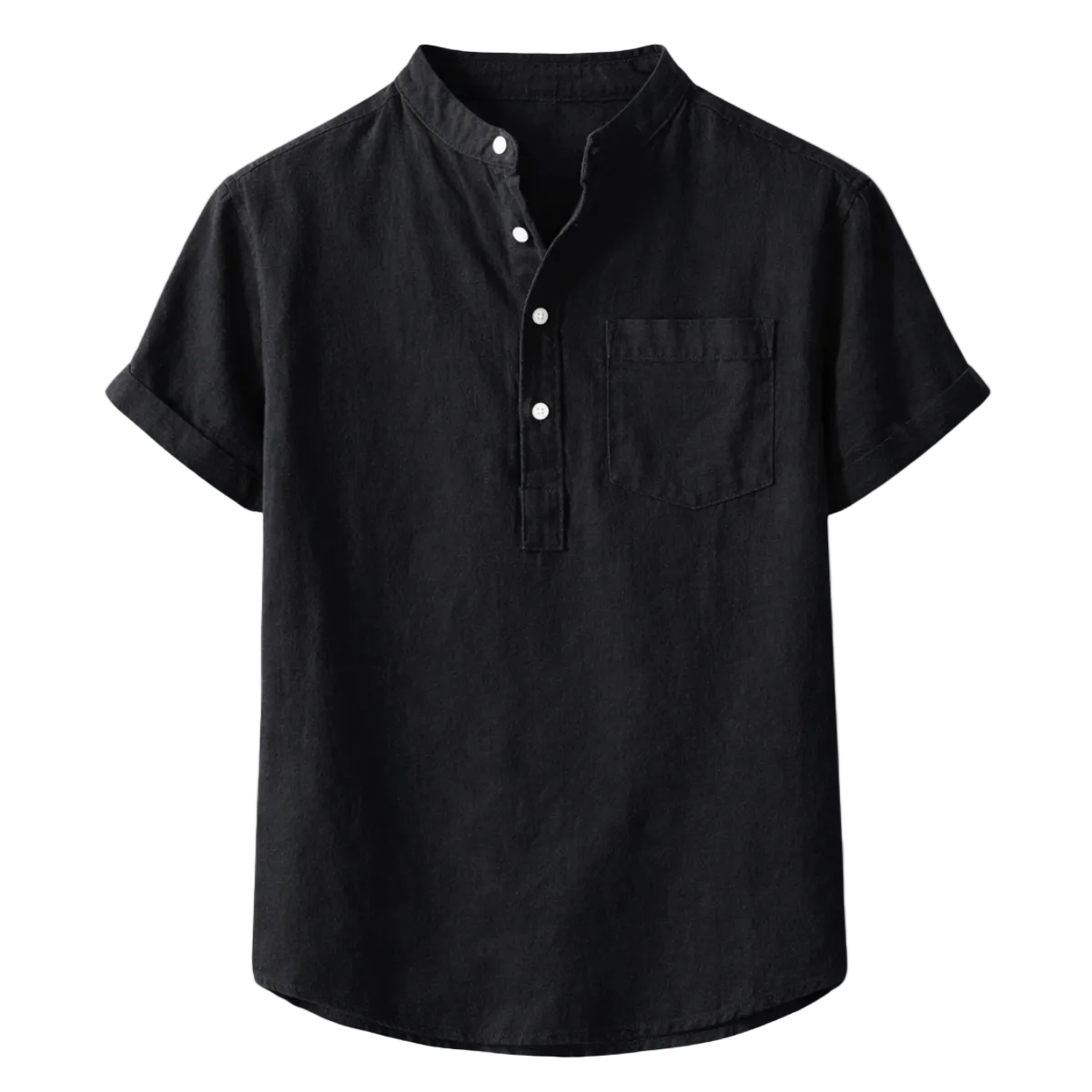 Jasper | Chic Stand Collar Short Sleeve Shirt