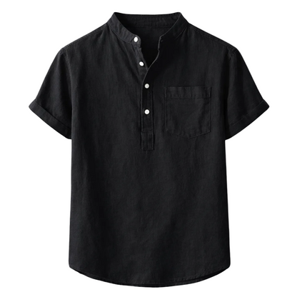 Jasper | Chic Stand Collar Short Sleeve Shirt