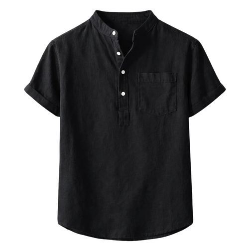 Jasper | Chic Stand Collar Short Sleeve Shirt