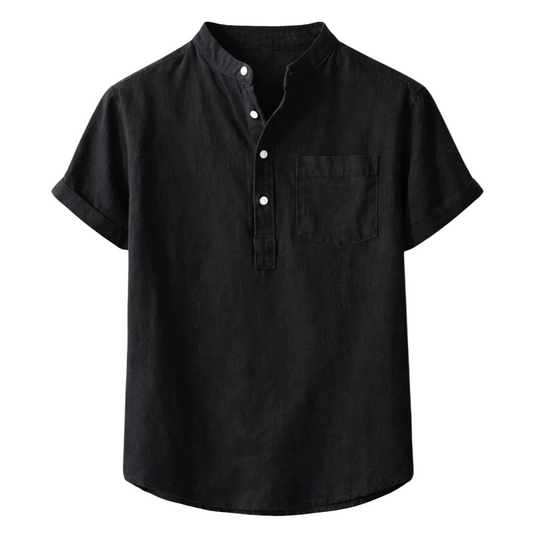 Jasper | Chic Stand Collar Short Sleeve Shirt