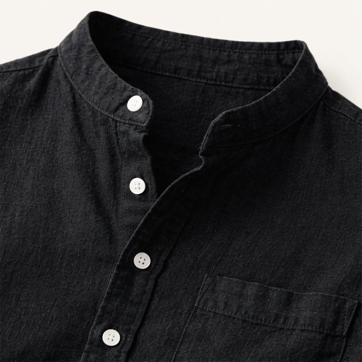 Jasper | Chic Stand Collar Short Sleeve Shirt