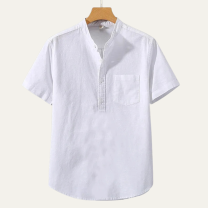 Jasper | Chic Stand Collar Short Sleeve Shirt