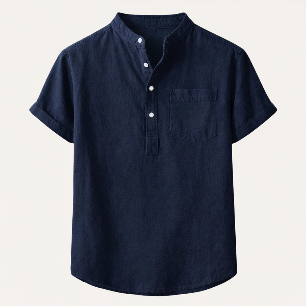 Jasper | Chic Stand Collar Short Sleeve Shirt