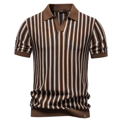 Jasper | Striped Knit Polo Shirt