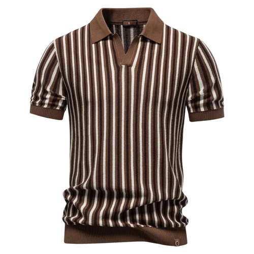 Jasper | Striped Knit Polo Shirt