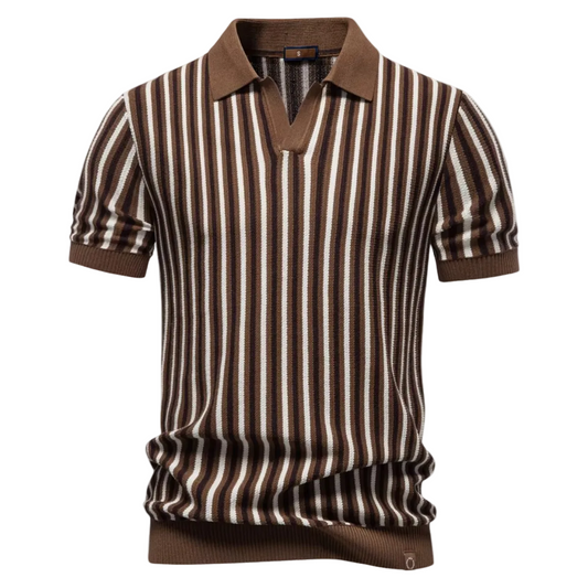Jasper | Striped Knit Polo Shirt