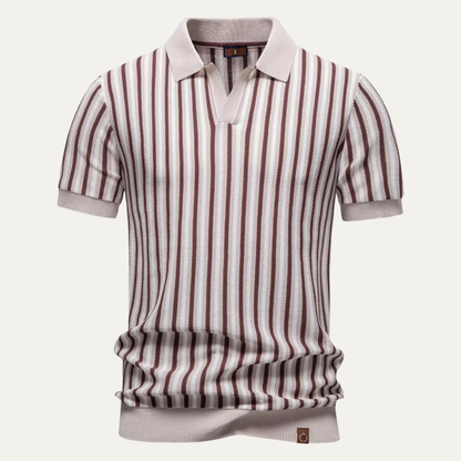 Jasper | Striped Knit Polo Shirt