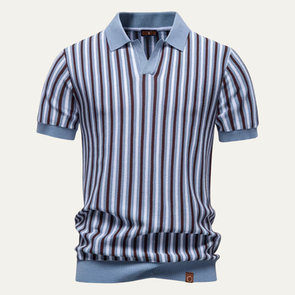 Jasper | Striped Knit Polo Shirt