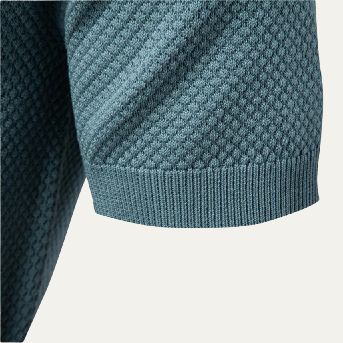 Luca | Textured Knit Open Collar Polo Shirt
