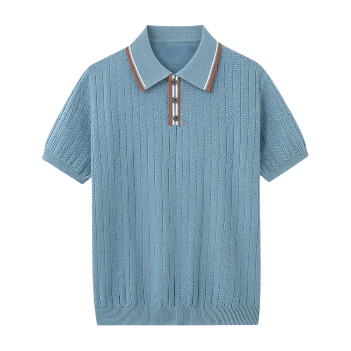 Luca | Textured Knit Zip Polo