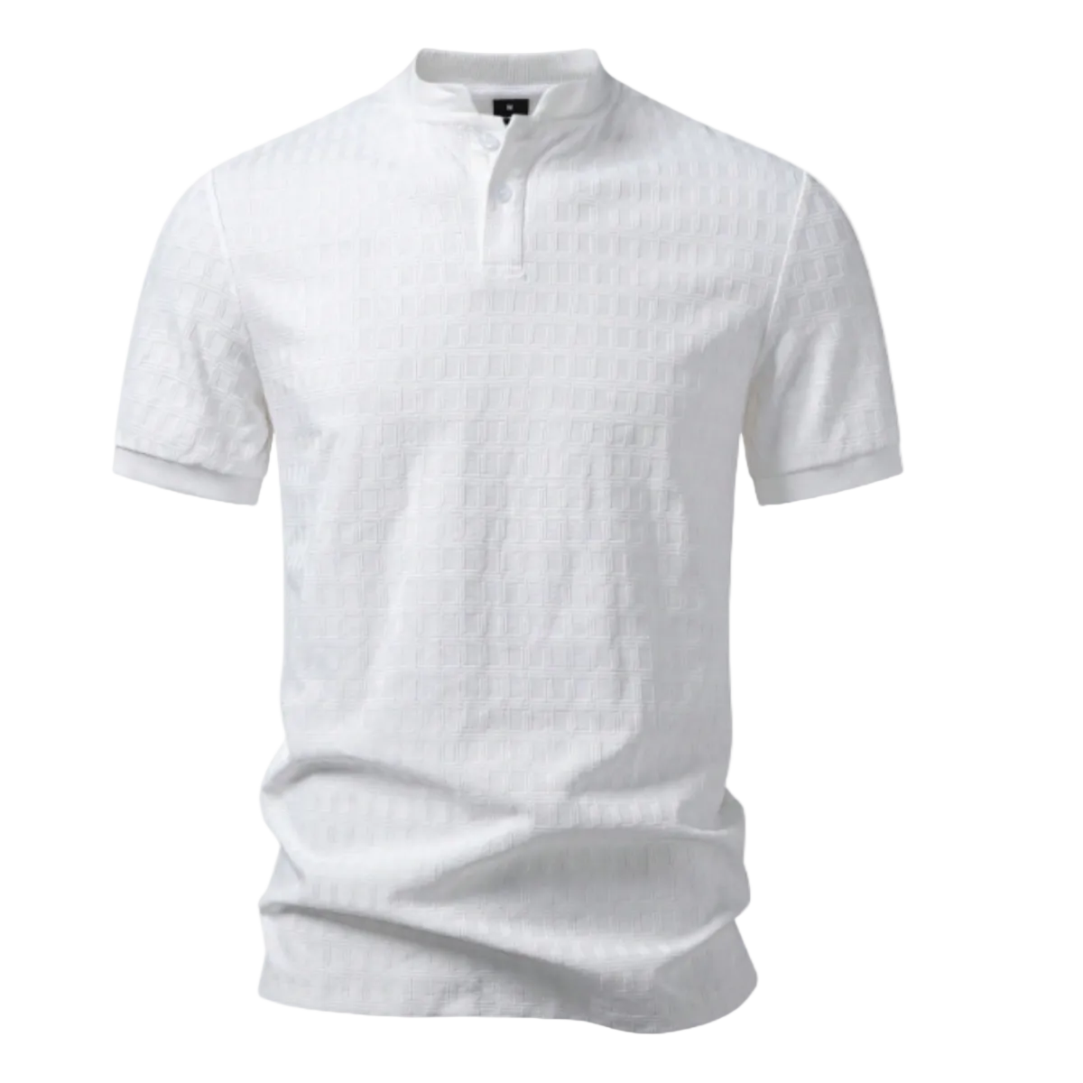 Luca | Textured Woven Band Collar Shirt