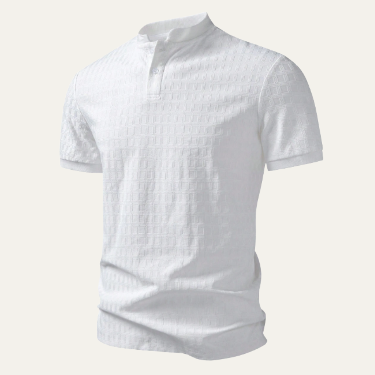 Luca | Textured Woven Band Collar Shirt