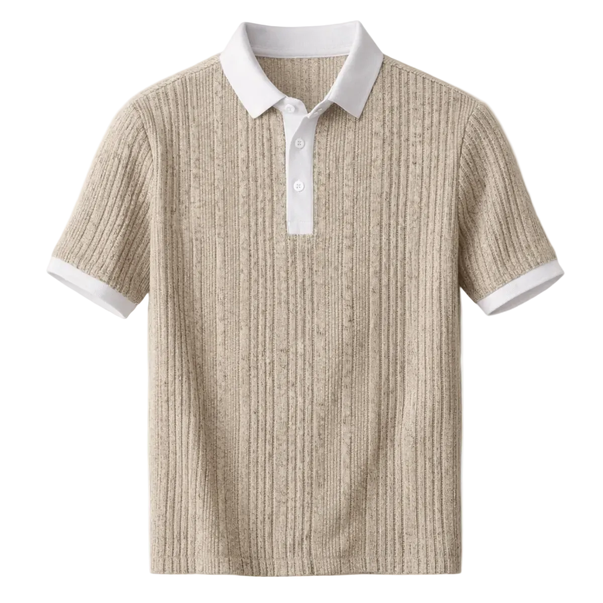 Luca | Two-Tone Ribbed Knit Polo Shirt