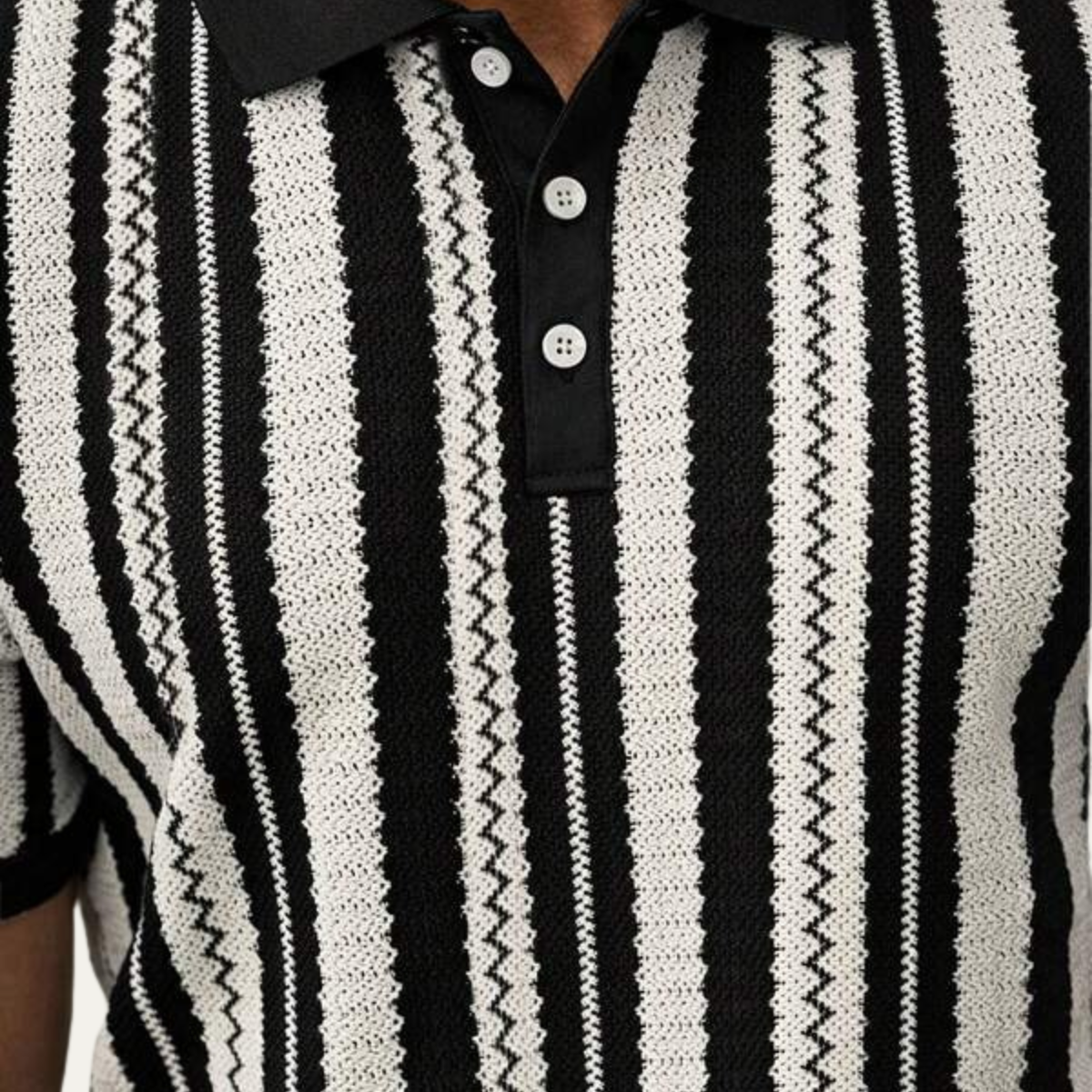 Luca | Vertical Stripe Knit Polo Shirt