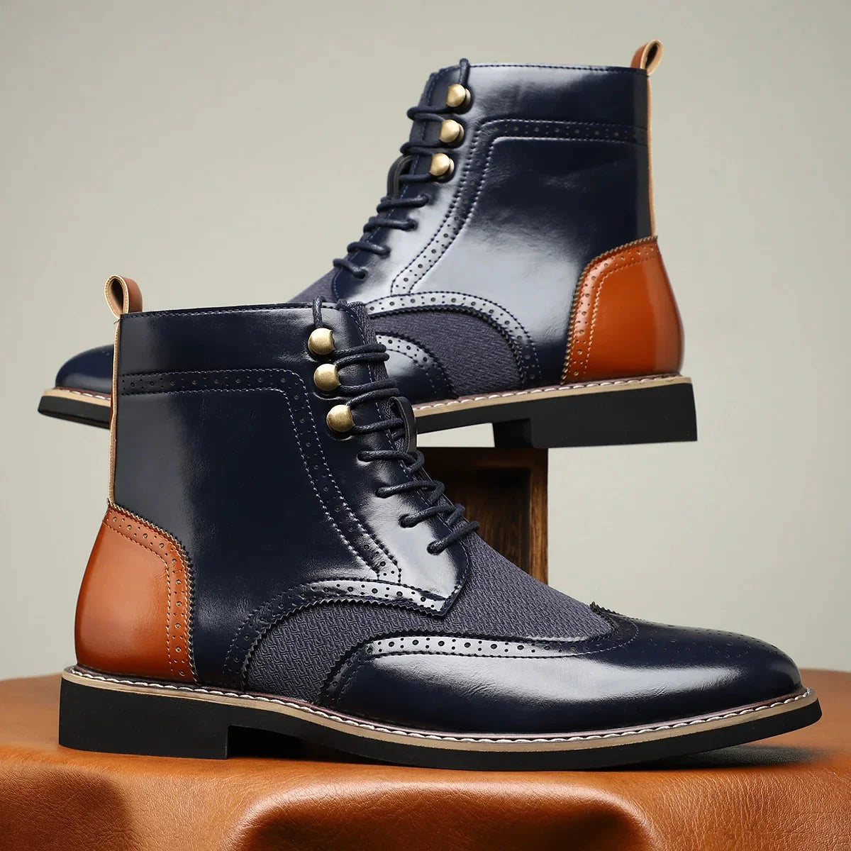 Jasper | Wingtip Brogue Lace-Up Ankle Boots