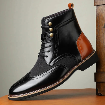 Jasper | Wingtip Brogue Lace-Up Ankle Boots
