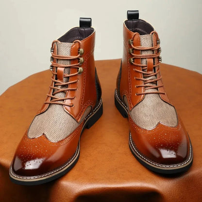Jasper | Wingtip Brogue Lace-Up Ankle Boots